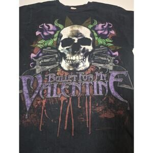 Vintage 2000’s Bullet For My Valentine Grunge Band Skull Tee Shirt Size Small